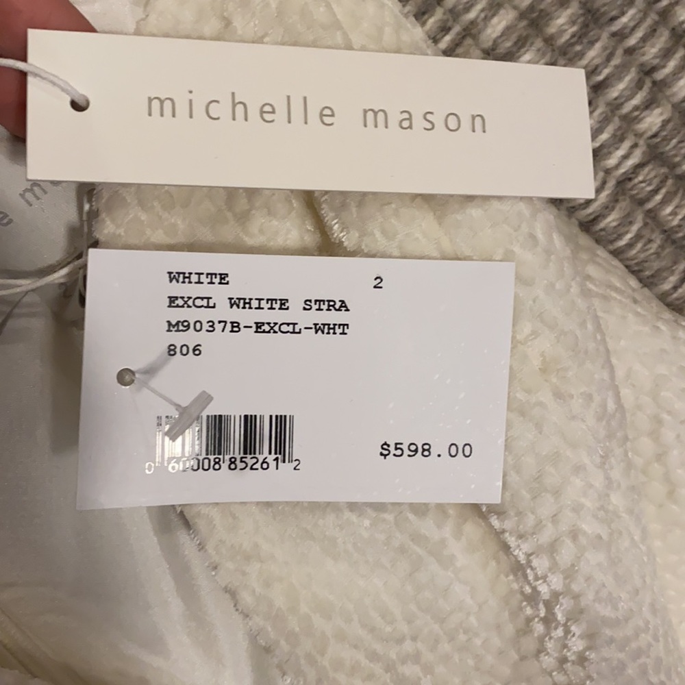NWT Michelle Mason Strapless Burnout Dress - Picture 5 of 7